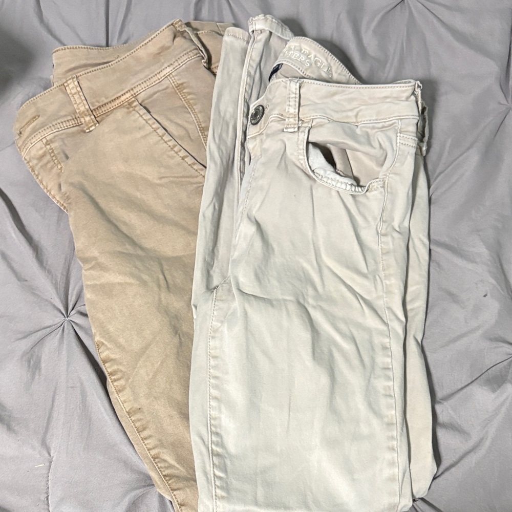 Stylish Women's Jeans in Tan and Cream